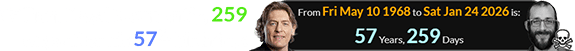 William Regal is currently, 259 days after his 57th birthday: