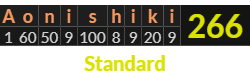 "Aonishiki" = 266 (Standard)