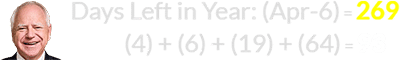 (4) + (6) + (19) + (64) = 93
