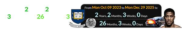 The fatal wreck was a span of exactly 2 years, 2 months, 3 weeks (or 26 months, 3 weeks) after Yale’s ‘Skull & Bones’ anniversary:
