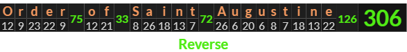 "Order of Saint Augustine" = 306 (Reverse)