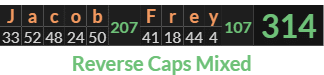 "Jacob Frey" = 314 (Reverse Caps Mixed)