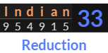 "Indian" = 33 (Reduction)