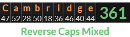 "Cambridge" = 361 (Reverse Caps Mixed)