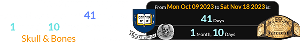 Skull and Bones = 41 and Skull and Crossbones = 110