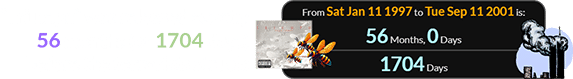 “Triumph” was released exactly 56 months (or 1704 days) before the terrorists struck: