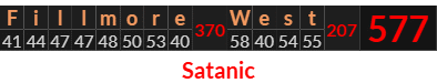 "Fillmore West" = 577 (Satanic)