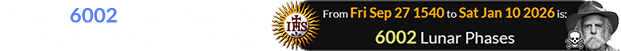 It’s been 6002 Lunar phases after the Jesuit Order’s formation: