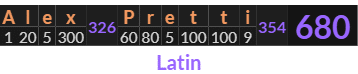 "Alex Pretti" = 680 (Latin)