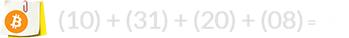 (10) + (31) + (20) + (08) = 69