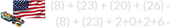 (8) + (23) + (20) + (26) = 77 and (8) + (23) + 2+0+2+6 = 41