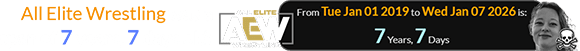 All Elite Wrestling was a span of 7 years, 7 days old: