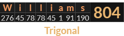 "Williams" = 804 (Trigonal)
