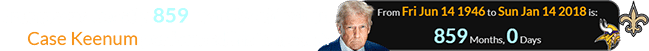 Trump was exactly 859 months old when Case Keenum performed his ‘miracle’: