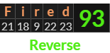 "Fired" = 93 (Reverse)