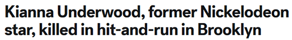 Kianna Underwood, former Nickelodeon star, killed in hit-and-run in Brooklyn