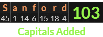 "Sanford" = 103 (Capitals Added)