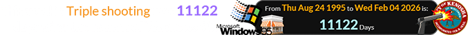 Feb. 4th was 11122 days after the launch of Windows 95: