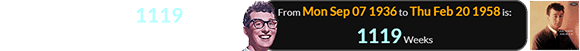 Buddy Holly was 1119 weeks old for his debut solo record: