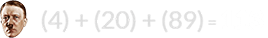 (4) + (20) + (89) = 113