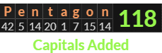 "Pentagon" = 118 (Capitals Added)