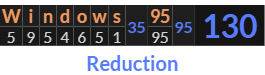 "Windows 95" = 130 (Reduction)