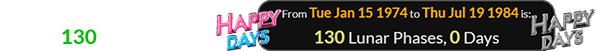 Happy Days aired for exactly 130 Lunar phases: