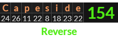 "Capeside" = 154 (Reverse)