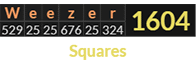 "Weezer" = 1604 (Squares)