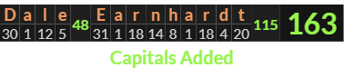 "Dale Earnhardt" = 163 (Capitals Added)