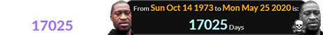 George Floyd lived for 17025 days: