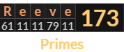 "Reeve" = 173 (Primes)