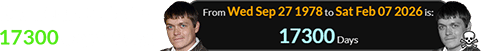 Brad Arnold died at 17300 days of age: