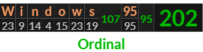 "Windows 95" = 202 (Ordinal)