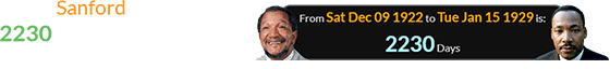 John Sanford was a span of 2230 days old when Martin Luther King Jr. was born: