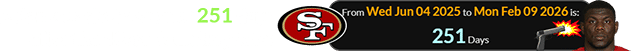 Keion was shot a span of 251 days after the 49ers’ founding date: