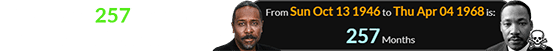 Wilson was 257 months old for the MLK assassination:
