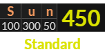 "Sun" = 450 (Standard)