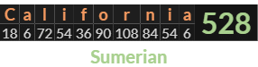 "California" = 528 (Sumerian)