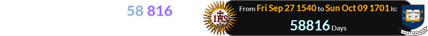 Yale was established 58,816 days after the Jesuit Order was founded: