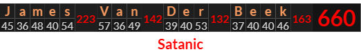 "James Van Der Beek" = 660 (Satanic)