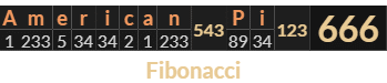 "American Pi" = 666 (Fibonacci)