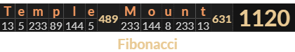"Temple Mount" = 1120 (Fibonacci)