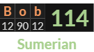 "Bob" = 114 (Sumerian)