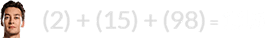 (2) + (15) + (98) = 115