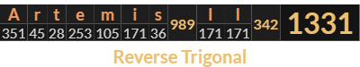 "Artemis II" = 1331 (Reverse Trigonal)