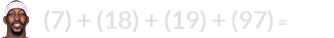 (7) + (18) + (19) + (97) = 141