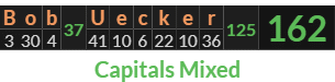"Bob Uecker" = 162 (Capitals Mixed)