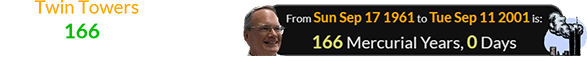 The Twin Towers came down exactly 166 Mercurial orbits after Jim Cornette was born:
