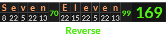 "Seven Eleven" = 169 (Reverse)